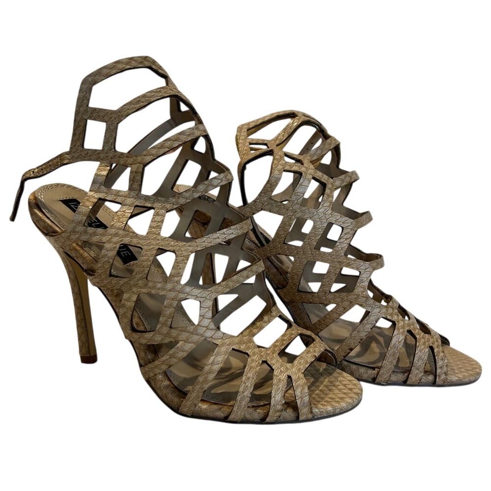 Izabella Rue Tan Stiletto Heel - Aleen - Size 7.5 - (some peeling)